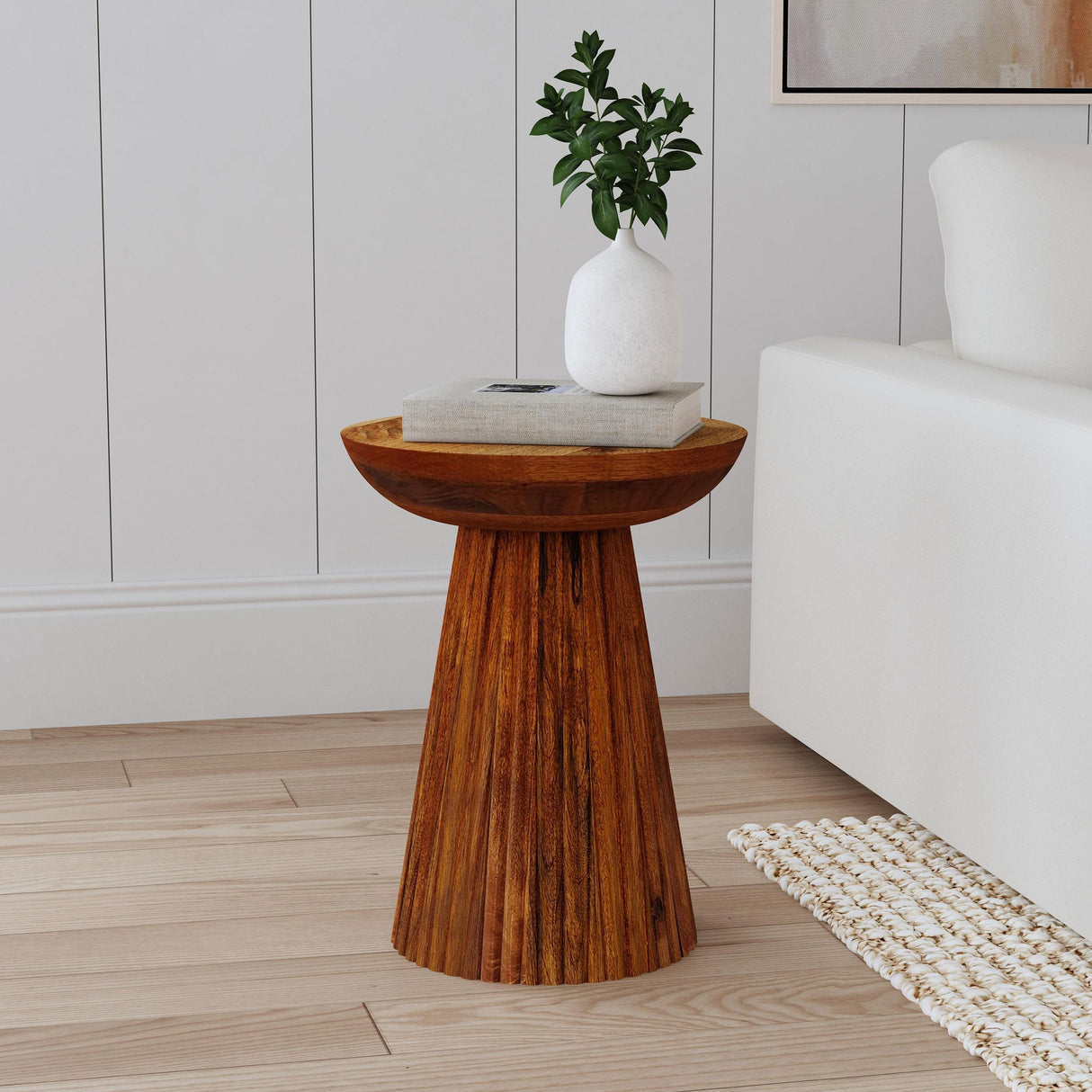 Aureo Round Solid Wood Accent Side Table Wild Honey from Coaster - Luna Furniture