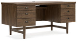 Austanny Home Office Desk with Chair and Storage in Warm Brown from Ashley - Luna Furniture