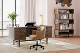 Austanny Home Office Desk with Chair and Storage in Warm Brown from Ashley - Luna Furniture