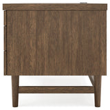 Austanny Home Office Desk with Chair and Storage in Warm Brown from Ashley - Luna Furniture