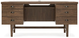 Austanny Home Office Desk with Chair in Warm Brown from Ashley - Luna Furniture