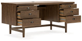 Austanny Home Office Desk with Chair in Warm Brown from Ashley - Luna Furniture