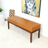 Austin Bench (Antique Tan Leather - w/o Lines) - BEN01201901