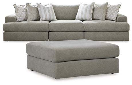 Avaliyah 3-Piece Sectional with Ottoman in Ash - PKG015529