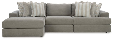 Avaliyah 3-Piece Sectional with Ottoman in Ash - PKG015530