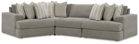 Avaliyah 4-Piece Sectional with Ottoman in Ash - PKG015532