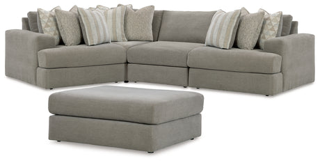 Avaliyah 4-Piece Sectional with Ottoman in Ash - PKG015532