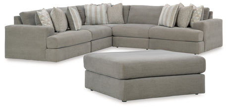 Avaliyah 5-Piece Sectional with Ottoman in Ash - PKG015533