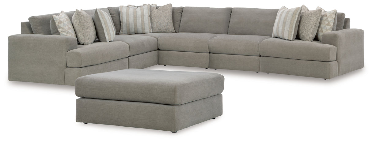 Avaliyah 6-Piece Sectional with Ottoman in Ash - PKG015534