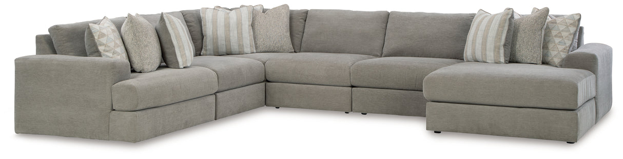 Avaliyah 6-Piece Sectional with Ottoman in Ash - PKG016154