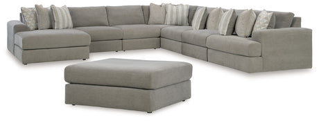 Avaliyah 7-Piece Sectional with Ottoman in Ash - PKG015536