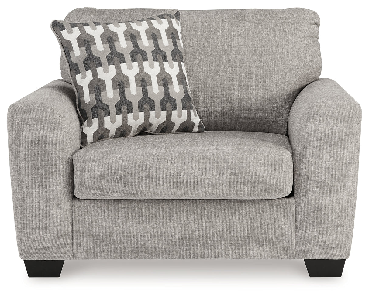 Avenal Park Chair and Ottoman in Flannel from Ashley - Luna Furniture