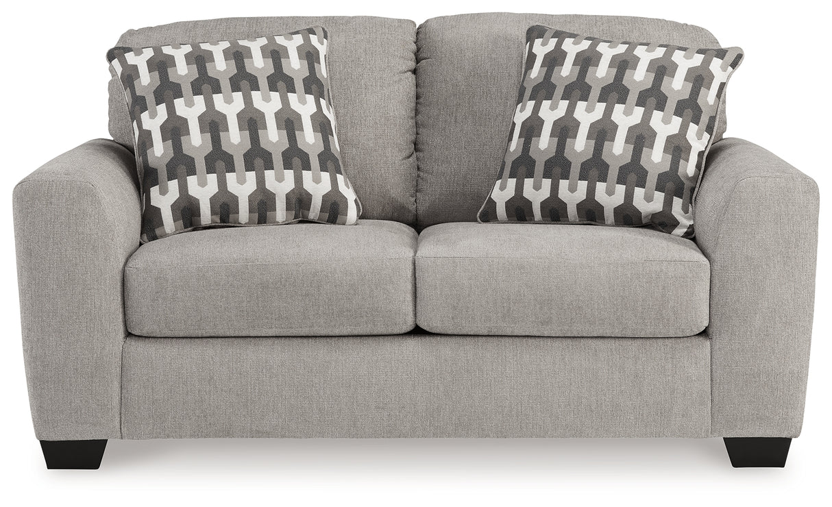 Avenal Park Sofa, Loveseat, Chair and Ottoman in Flannel - PKG019292