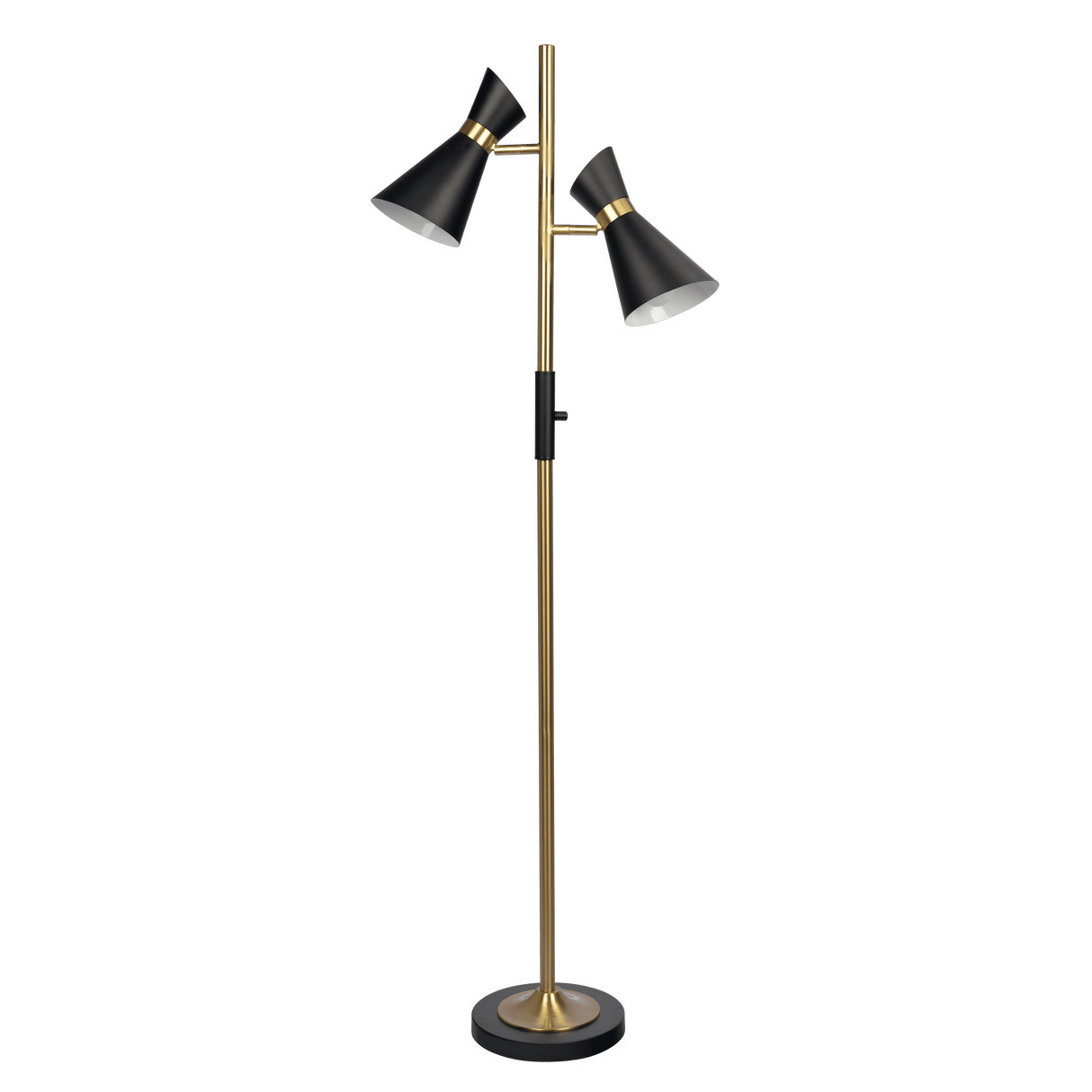 Axis Brassed Gold Floor Lamp with 4-Way Switch Double Spots with Metal Base - FLL03700301