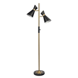 Axis Brassed Gold Floor Lamp with 4-Way Switch Double Spots with Metal Base - FLL03700301