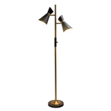 Axis Brassed Gold Floor Lamp with 4-Way Switch Double Spots with Metal Base - FLL03700301