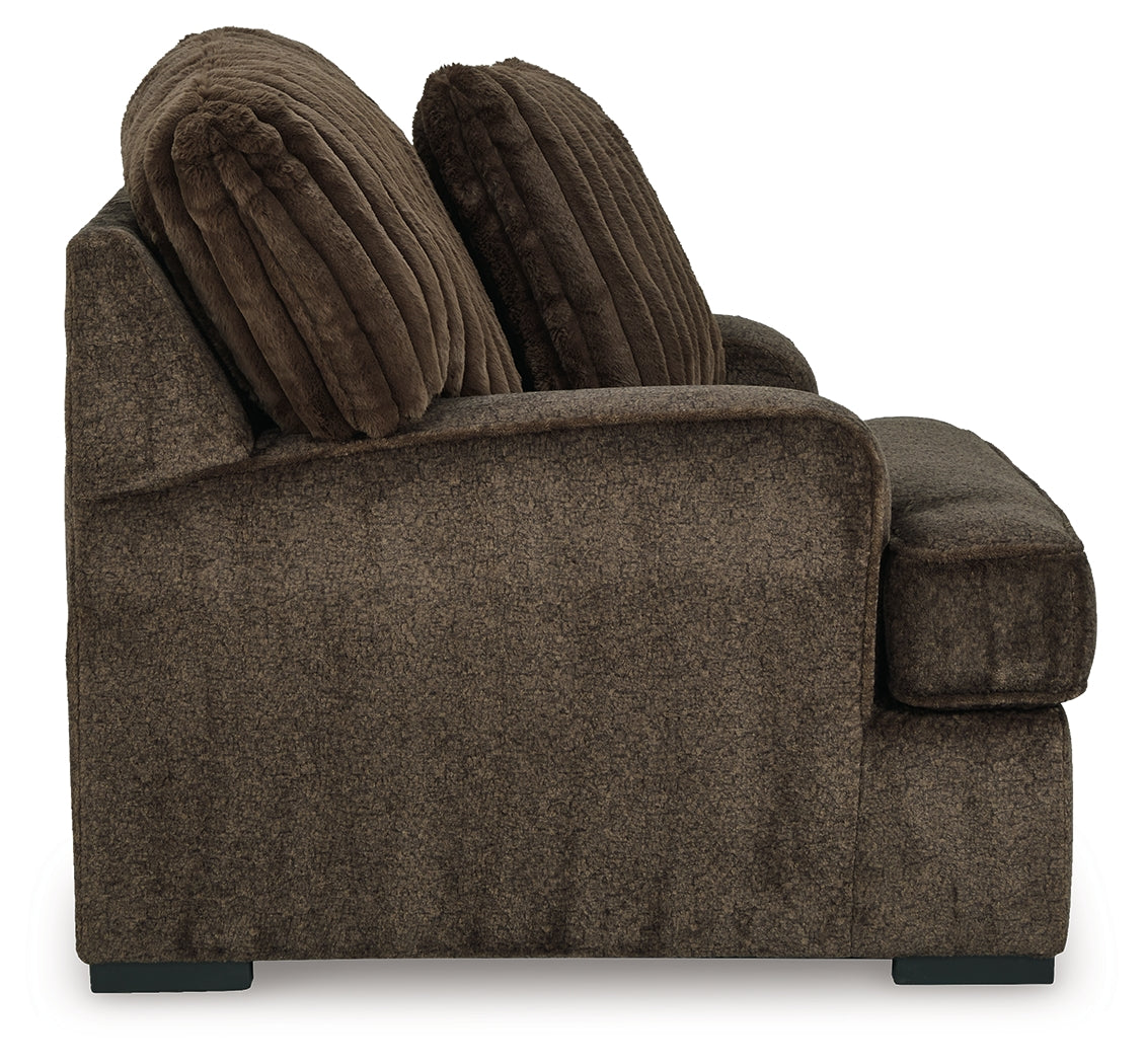 Aylesworth Chair and Ottoman in Chocolate - PKG019293