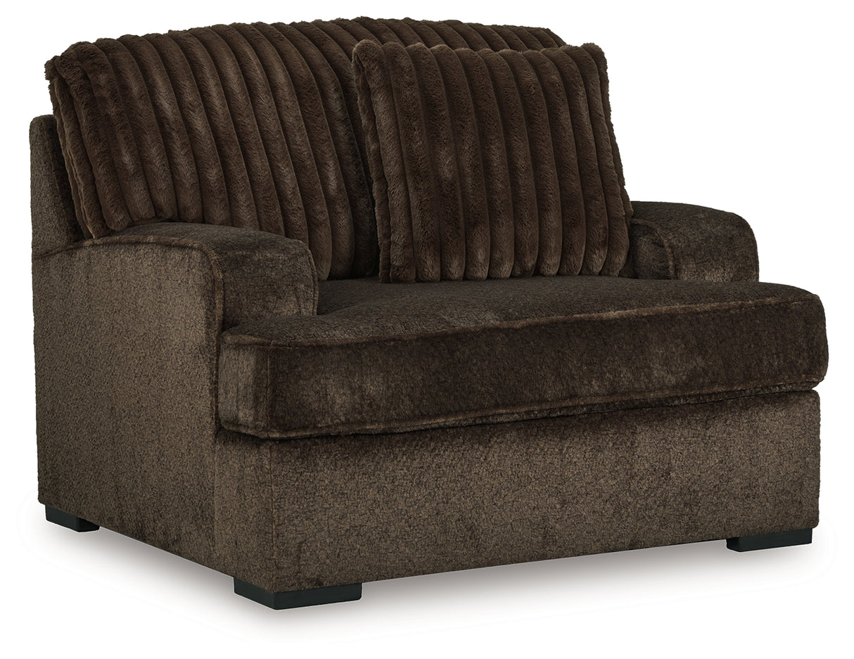 Aylesworth Sofa, Loveseat, Chair and Ottoman in Chocolate - PKG019295