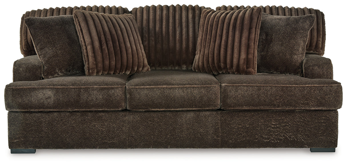 Aylesworth Sofa, Loveseat, Chair and Ottoman in Chocolate - PKG019295