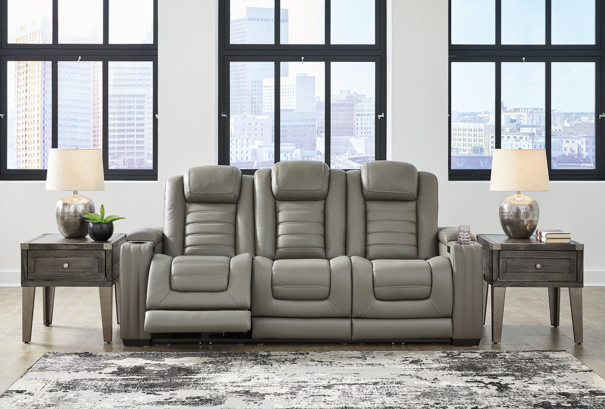 Backtrack Sofa, Loveseat and Recliner in Gray - PKG013249