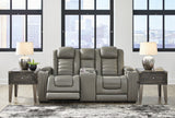 Backtrack Sofa, Loveseat and Recliner in Gray - PKG013249