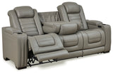 Backtrack Sofa, Loveseat and Recliner in Gray - PKG013249