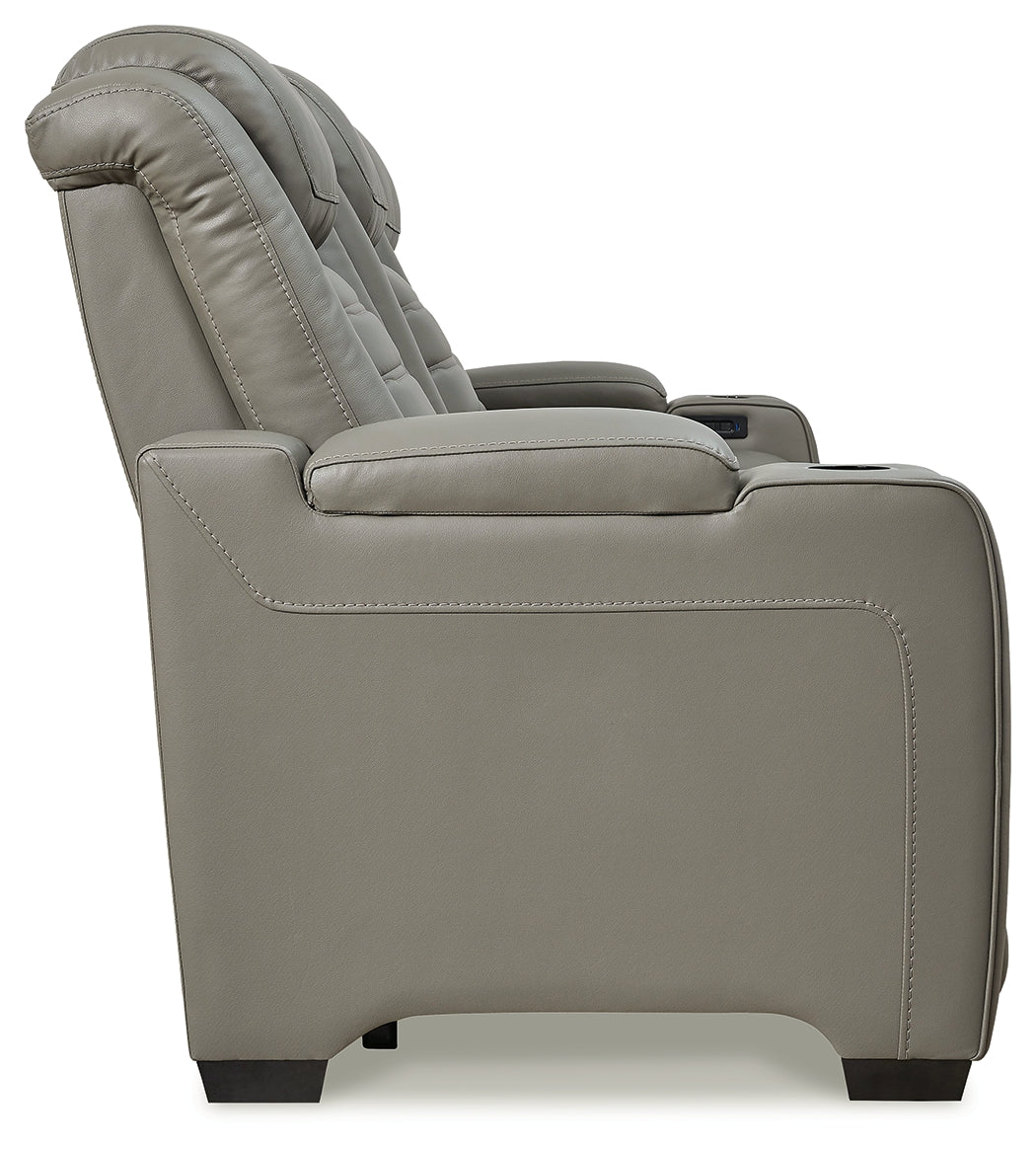 Backtrack Sofa, Loveseat and Recliner in Gray - PKG013249