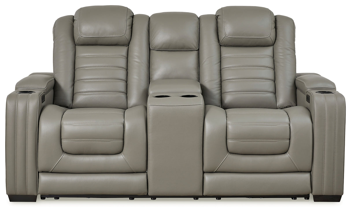 Backtrack Sofa, Loveseat and Recliner in Gray - PKG013249