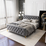 Bailey Dark Grey Velvet King Bed - BED00300406