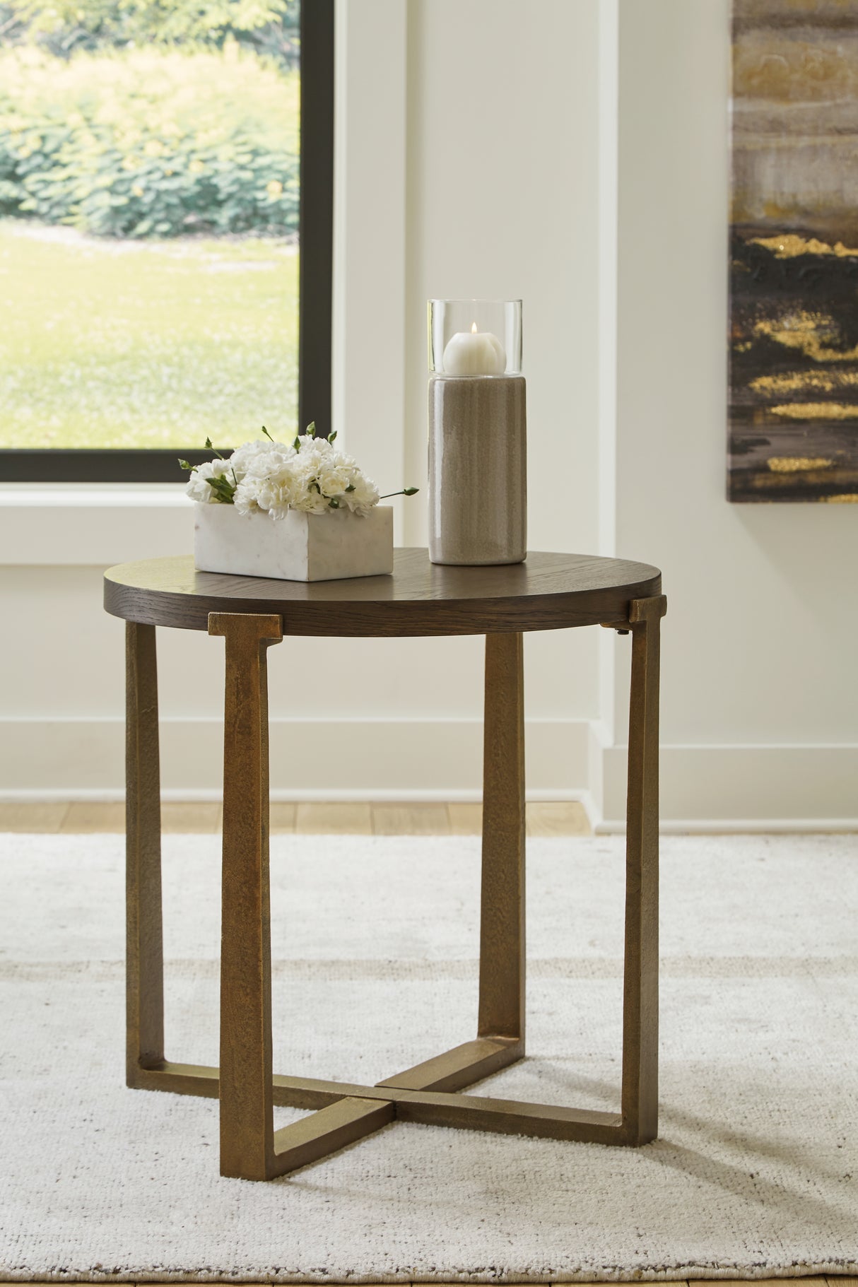 Balintmore Brown/Gold Finish Coffee Table and 2 End Tables - PKG013781