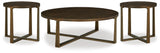 Balintmore Brown/Gold Finish Coffee Table and 2 End Tables - PKG013781