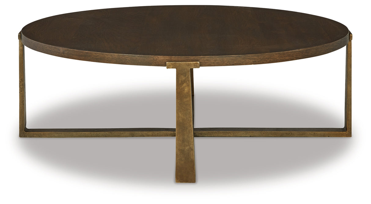 Balintmore Brown/Gold Finish Coffee Table and 2 End Tables - PKG013781