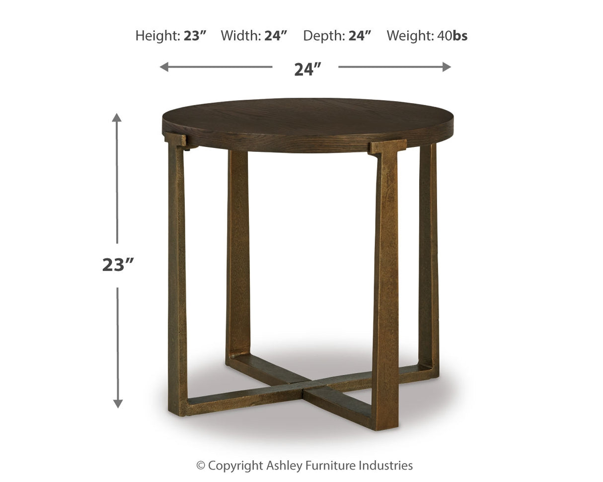 Balintmore Brown/Gold Finish Coffee Table and 2 End Tables - PKG013781