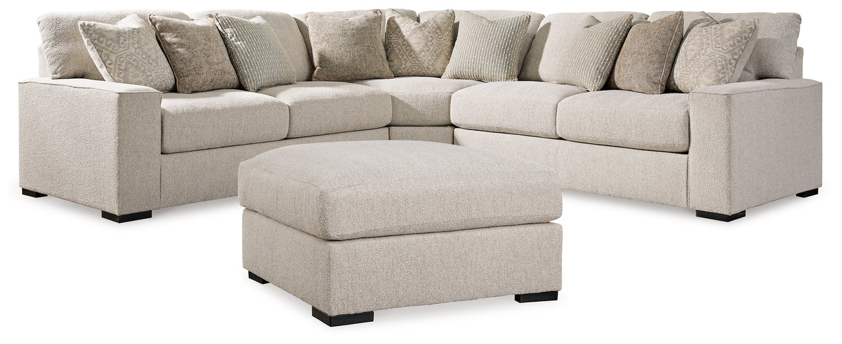 Ballyton 3-Piece Sectional with Ottoman in Sand - PKG016451