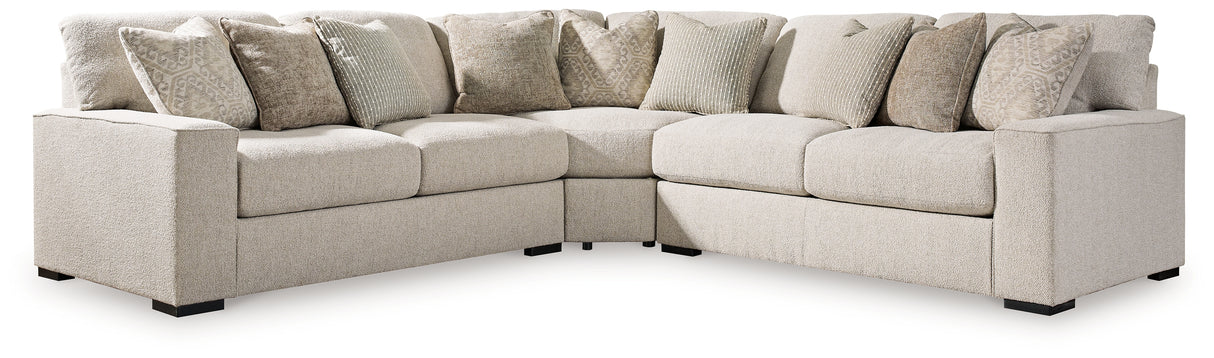 Ballyton 3-Piece Sectional with Ottoman in Sand - PKG016451