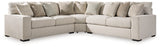 Ballyton 3-Piece Sectional with Ottoman in Sand - PKG016451