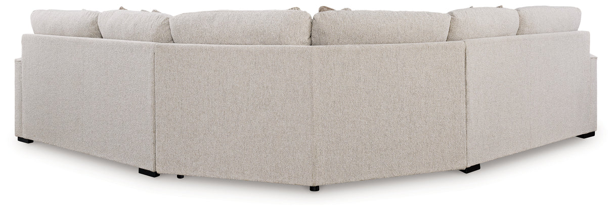 Ballyton 3-Piece Sectional with Ottoman in Sand - PKG016451