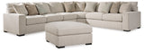 Ballyton 4-Piece Sectional with Ottoman in Sand - PKG016452