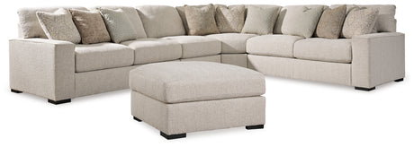 Ballyton 4-Piece Sectional with Ottoman in Sand - PKG016452