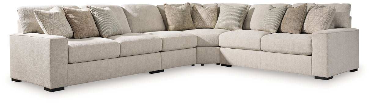 Ballyton 4-Piece Sectional with Ottoman in Sand - PKG016452