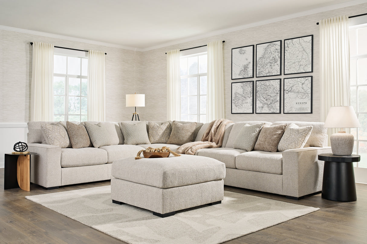 Ballyton 4-Piece Sectional with Ottoman in Sand - PKG016452