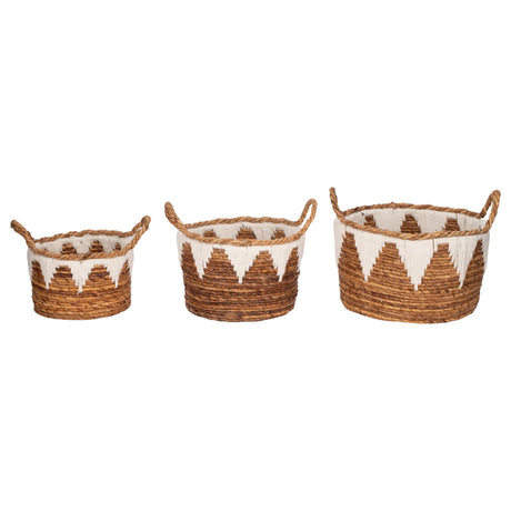 Banana Leaf, S/3 10/12/14" Nomad Basket, Natural from Sagebrook Home - Luna Furniture