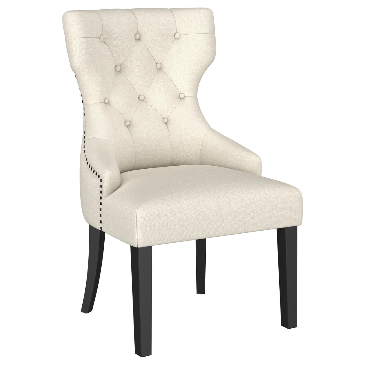 Baney Upholstered Parson Dining Side Chair with Tufted Back Beige from Coaster - Luna Furniture