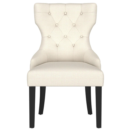 Baney Upholstered Parson Dining Side Chair with Tufted Back Beige from Coaster - Luna Furniture