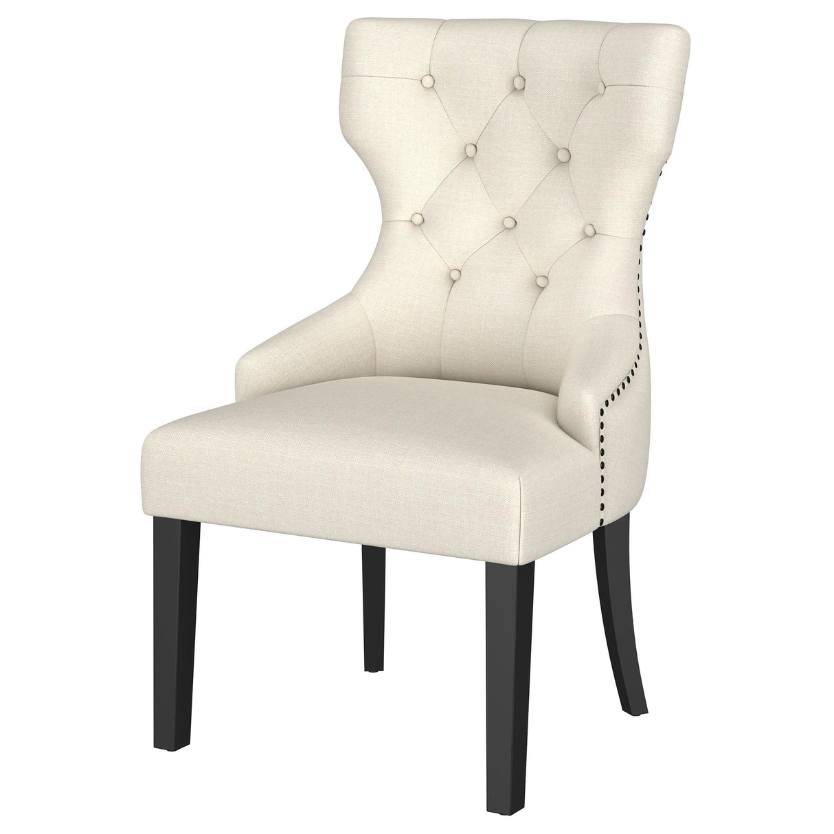 Baney Upholstered Parson Dining Side Chair with Tufted Back Beige from Coaster - Luna Furniture