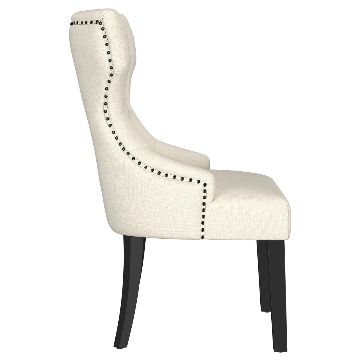 Baney Upholstered Parson Dining Side Chair with Tufted Back Beige from Coaster - Luna Furniture