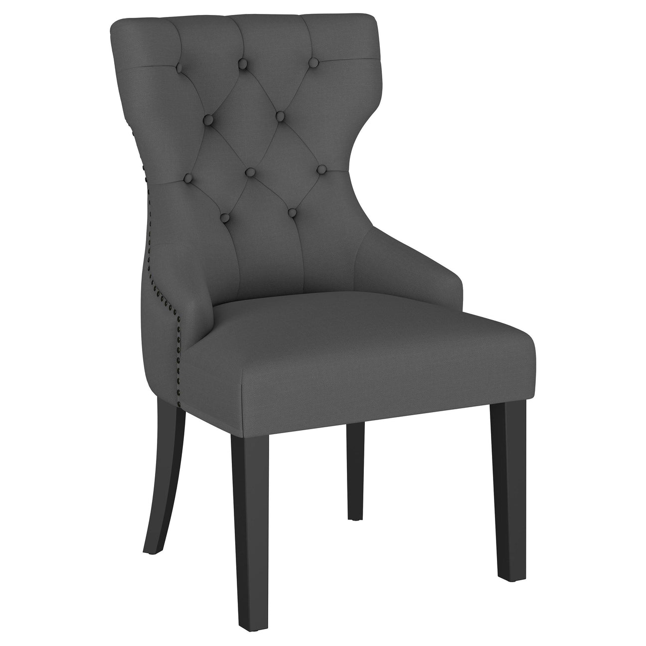 Baney Upholstered Parson Dining Side Chair with Tufted Back Grey from Coaster - Luna Furniture