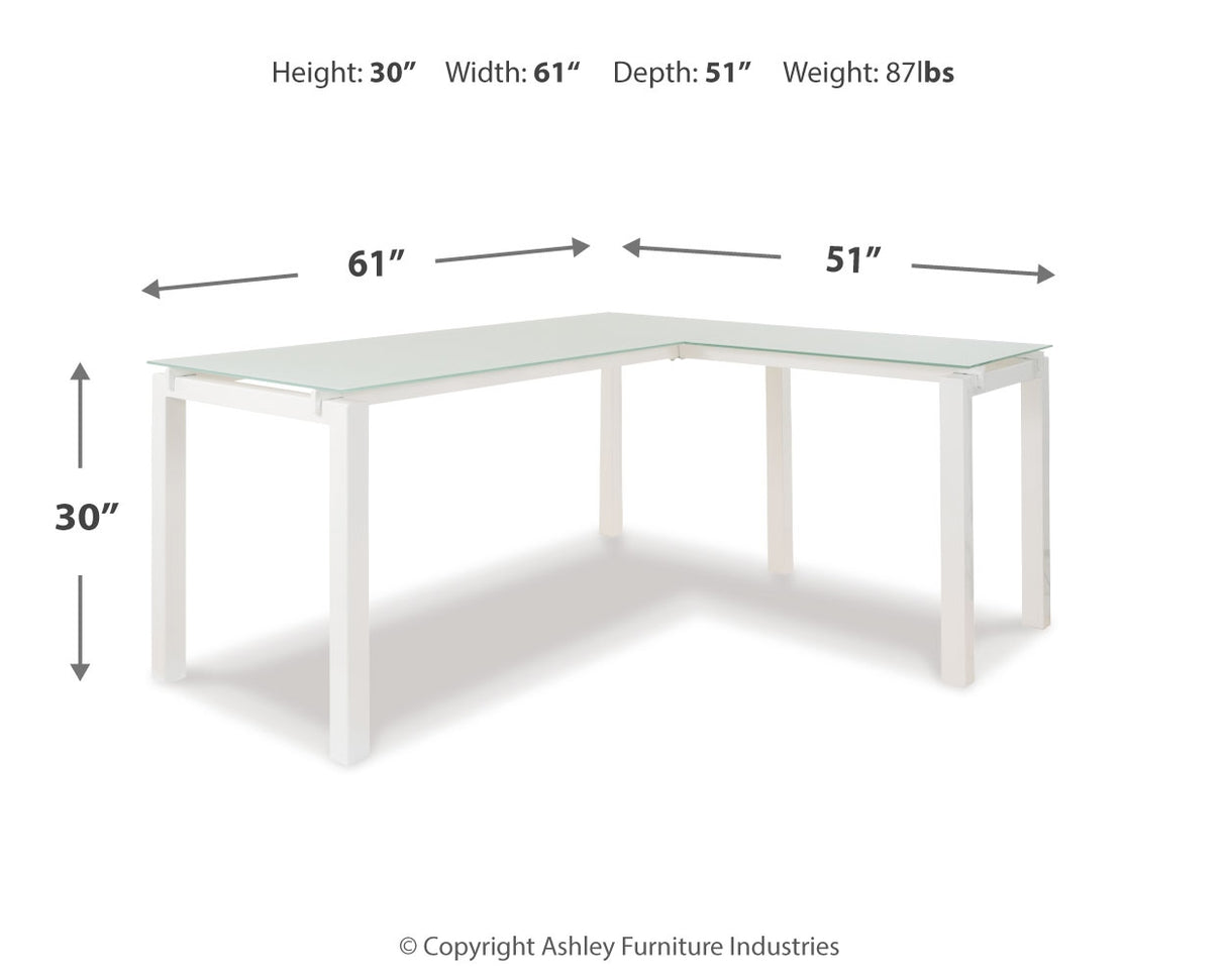 Baraga Home Office Desk with Chair in White from Ashley - Luna Furniture