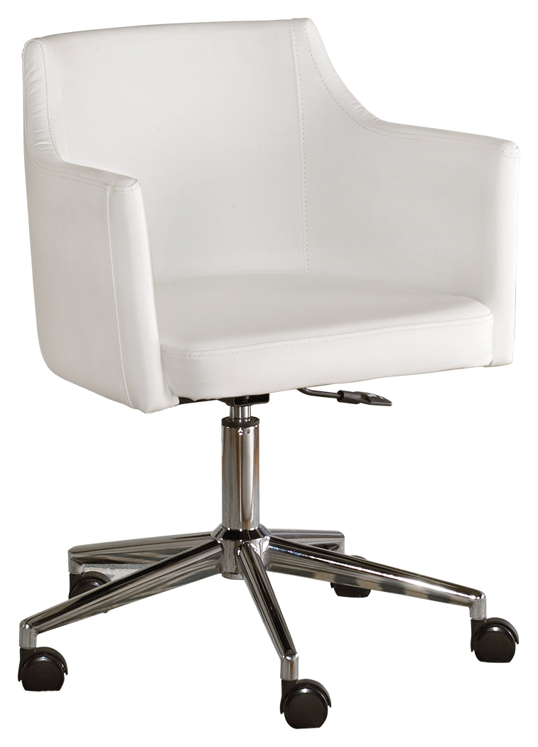 Baraga Home Office Desk with Chair in White from Ashley - Luna Furniture