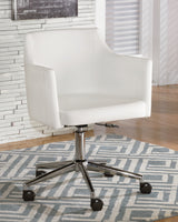 Baraga Home Office Desk with Chair in White from Ashley - Luna Furniture